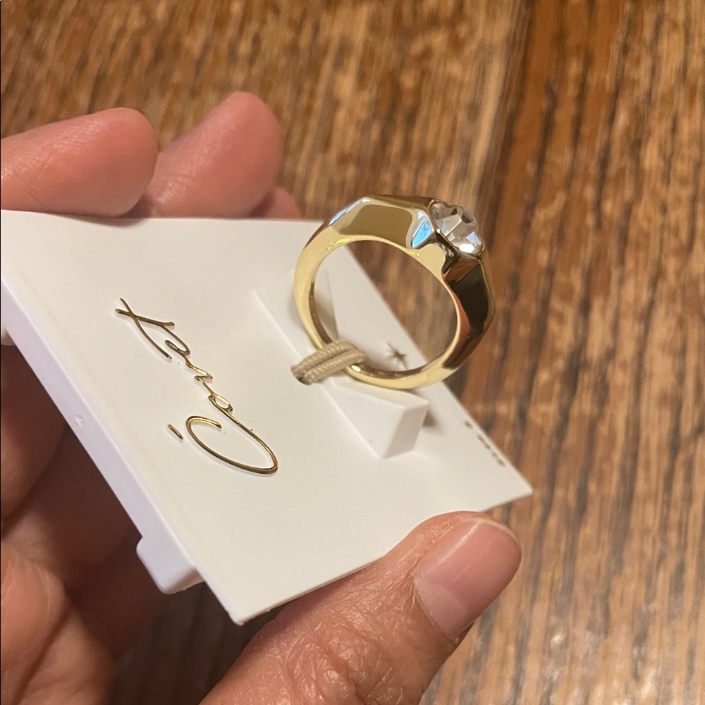 Cove Gold Ring with Crystal Detail - Picture 2 of 5
